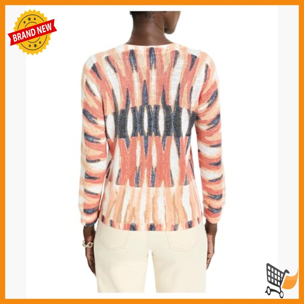 Cotton Slub Pullover Sweater Split Neck Regular F… - image 3